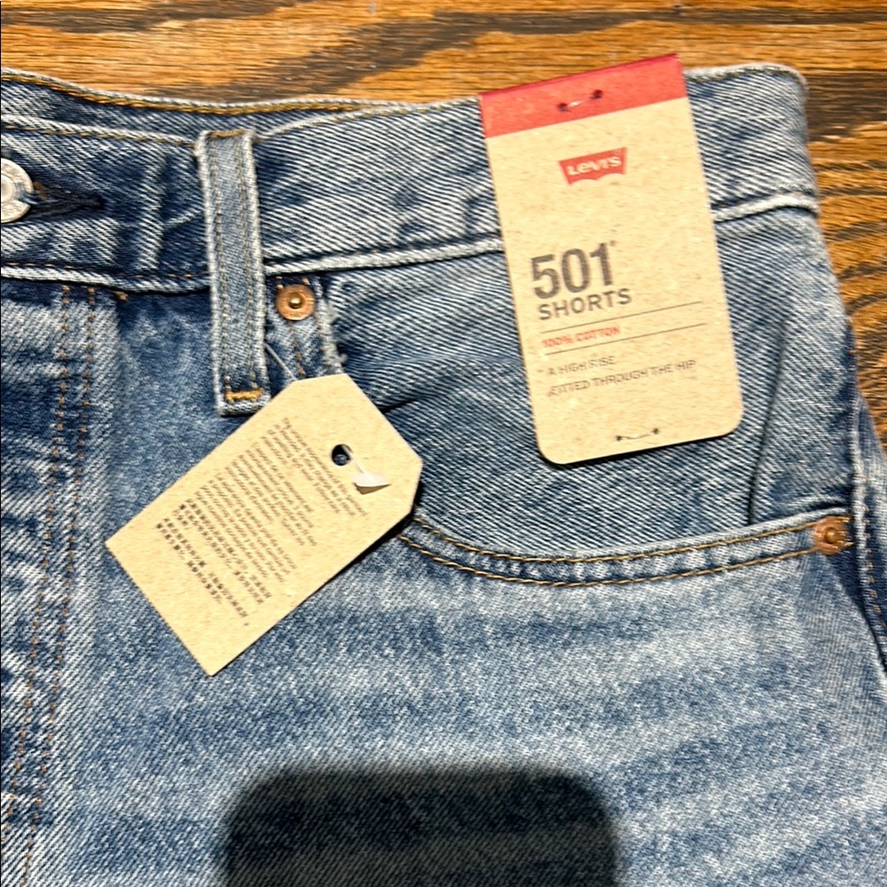 Levi's Women's Blue Denim Shorts - Picture 2 of 4